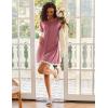 image:imageEkouaer Women Zip Up Robe Lightweight Housecoats with Pockets Knee Length Short Bathrobes Soft Nightgown S3XLGray Purple