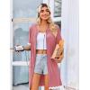 image:imageEkouaer Women Zip Up Robe Lightweight Housecoats with Pockets Knee Length Short Bathrobes Soft Nightgown S3XLGray Purple