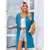 image:imageEkouaer Women Zip Up Robe Lightweight Housecoats with Pockets Knee Length Short Bathrobes Soft Nightgown S3XLLake Blue