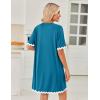 image:imageEkouaer Women Zip Up Robe Lightweight Housecoats with Pockets Knee Length Short Bathrobes Soft Nightgown S3XLLake Blue