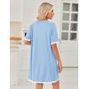 image:imageEkouaer Women Zip Up Robe Lightweight Housecoats with Pockets Knee Length Short Bathrobes Soft Nightgown S3XLLight Blue