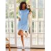 image:imageEkouaer Women Zip Up Robe Lightweight Housecoats with Pockets Knee Length Short Bathrobes Soft Nightgown S3XLLight Blue