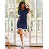 image:imageEkouaer Women Zip Up Robe Lightweight Housecoats with Pockets Knee Length Short Bathrobes Soft Nightgown S3XLNavy Blue