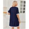 image:imageEkouaer Women Zip Up Robe Lightweight Housecoats with Pockets Knee Length Short Bathrobes Soft Nightgown S3XLNavy Blue