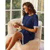 image:imageEkouaer Women Zip Up Robe Lightweight Housecoats with Pockets Knee Length Short Bathrobes Soft Nightgown S3XLNavy Blue