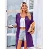 image:imageEkouaer Women Zip Up Robe Lightweight Housecoats with Pockets Knee Length Short Bathrobes Soft Nightgown S3XLPurple