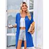 image:imageEkouaer Women Zip Up Robe Lightweight Housecoats with Pockets Knee Length Short Bathrobes Soft Nightgown S3XLSky Blue
