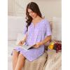image:imageEkouaer Women Zip Up Robe Short Bathrobe Lightweight House Coats Floral Print House Dress with Pockets Nightgown S3XL