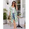 image:imageEkouaer Women Zip Up Robe Short Bathrobe Lightweight House Coats Floral Print House Dress with Pockets Nightgown S3XLAqua Multi