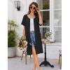 image:imageEkouaer Women Zip Up Robe Short Bathrobe Lightweight House Coats Floral Print House Dress with Pockets Nightgown S3XLBlack