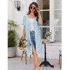 image:imageEkouaer Women Zip Up Robe Short Bathrobe Lightweight House Coats Floral Print House Dress with Pockets Nightgown S3XLBlue Florals