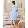 image:imageEkouaer Women Zip Up Robe Short Bathrobe Lightweight House Coats Floral Print House Dress with Pockets Nightgown S3XLBlue Grid Floral