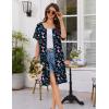 image:imageEkouaer Women Zip Up Robe Short Bathrobe Lightweight House Coats Floral Print House Dress with Pockets Nightgown S3XLColorful Butterfly