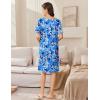 image:imageEkouaer Women Zip Up Robe Short Bathrobe Lightweight House Coats Floral Print House Dress with Pockets Nightgown S3XLDark Blue Floral