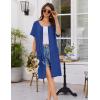 image:imageEkouaer Women Zip Up Robe Short Bathrobe Lightweight House Coats Floral Print House Dress with Pockets Nightgown S3XLDeep Blue