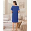 image:imageEkouaer Women Zip Up Robe Short Bathrobe Lightweight House Coats Floral Print House Dress with Pockets Nightgown S3XLDeep Blue