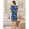 image:imageEkouaer Women Zip Up Robe Short Bathrobe Lightweight House Coats Floral Print House Dress with Pockets Nightgown S3XLEvening Blue Vines