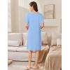image:imageEkouaer Women Zip Up Robe Short Bathrobe Lightweight House Coats Floral Print House Dress with Pockets Nightgown S3XLLight Blue