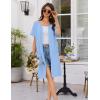 image:imageEkouaer Women Zip Up Robe Short Bathrobe Lightweight House Coats Floral Print House Dress with Pockets Nightgown S3XLLight Blue