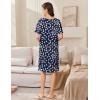 image:imageEkouaer Women Zip Up Robe Short Bathrobe Lightweight House Coats Floral Print House Dress with Pockets Nightgown S3XLNavy Floral