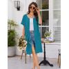 image:imageEkouaer Women Zip Up Robe Short Bathrobe Lightweight House Coats Floral Print House Dress with Pockets Nightgown S3XLPeacock Blue