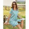 image:imageEkouaer Women Zipper Front House Coat Short Sleeves Robe Zip Up Bathrobes Short Nightgown with Pockets S3XLBlue Crushed Floral