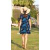 image:imageEkouaer Women Zipper Front House Coat Short Sleeves Robe Zip Up Bathrobes Short Nightgown with Pockets S3XLBlue Leaf