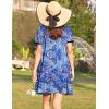 image:imageEkouaer Women Zipper Front House Coat Short Sleeves Robe Zip Up Bathrobes Short Nightgown with Pockets S3XLBlue Paisley