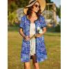 image:imageEkouaer Women Zipper Front House Coat Short Sleeves Robe Zip Up Bathrobes Short Nightgown with Pockets S3XLBlue Paisley