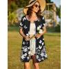 image:imageEkouaer Women Zipper Front House Coat Short Sleeves Robe Zip Up Bathrobes Short Nightgown with Pockets S3XLButterfly Print