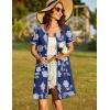 image:imageEkouaer Women Zipper Front House Coat Short Sleeves Robe Zip Up Bathrobes Short Nightgown with Pockets S3XLEvening Blue Vines