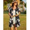 image:imageEkouaer Women Zipper Front House Coat Short Sleeves Robe Zip Up Bathrobes Short Nightgown with Pockets S3XLGolden Flower