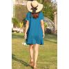 image:imageEkouaer Women Zipper Front House Coat Short Sleeves Robe Zip Up Bathrobes Short Nightgown with Pockets S3XLPeacock Blue