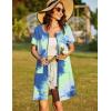 image:imageEkouaer Women Zipper Front House Coat Short Sleeves Robe Zip Up Bathrobes Short Nightgown with Pockets S3XLTie Dye Blue