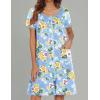 image:imageEkouaer Women Zipper Front House Coat Short Sleeves Robe Zip Up Bathrobes Short Nightgown with Pockets S3XLYellow Floral