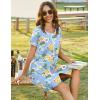 image:imageEkouaer Women Zipper Front House Coat Short Sleeves Robe Zip Up Bathrobes Short Nightgown with Pockets S3XLYellow Floral