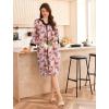 image:imageEkouaer Women Zipper Robe 34 Sleeve Nightgowns Lightweight Short Bathrobe with Pockets S3XLBrown Floral