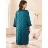 image:imageEkouaer Women Zipper Robe 34 Sleeve Nightgowns Lightweight Short Bathrobe with Pockets S3XLLeaf Print