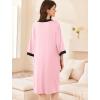 image:imageEkouaer Women Zipper Robe 34 Sleeve Nightgowns Lightweight Short Bathrobe with Pockets S3XLPink
