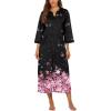 image:imageEkouaer Women Zipper Robe 34 Sleeves Loungewear Dress Full Length Sleepwear Pockets Housecoat Nightgown Long BathrobeCherry Blossoms