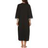 image:imageEkouaer Women Zipper Robe 34 Sleeves Loungewear Dress Full Length Sleepwear Pockets Housecoat Nightgown Long BathrobeStyle 1black