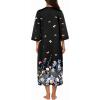 image:imageEkouaer Women Zipper Robe 34 Sleeves Loungewear Dress Full Length Sleepwear Pockets Housecoat Nightgown Long BathrobeStyle 1butterfly Floral