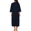 image:imageEkouaer Women Zipper Robe 34 Sleeves Loungewear Dress Full Length Sleepwear Pockets Housecoat Nightgown Long BathrobeStyle 1navy