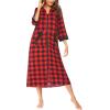 image:imageEkouaer Women Zipper Robe 34 Sleeves Loungewear Dress Full Length Sleepwear Pockets Housecoat Nightgown Long BathrobeStyle 1pat1
