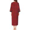 image:imageEkouaer Women Zipper Robe 34 Sleeves Loungewear Dress Full Length Sleepwear Pockets Housecoat Nightgown Long BathrobeStyle 1pat1