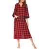 image:imageEkouaer Women Zipper Robe 34 Sleeves Loungewear Dress Full Length Sleepwear Pockets Housecoat Nightgown Long BathrobeStyle 1pat1
