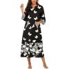 image:imageEkouaer Women Zipper Robe 34 Sleeves Loungewear Dress Full Length Sleepwear Pockets Housecoat Nightgown Long BathrobeStyle 1pat10