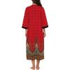 image:imageEkouaer Women Zipper Robe 34 Sleeves Loungewear Dress Full Length Sleepwear Pockets Housecoat Nightgown Long BathrobeStyle 1pat20
