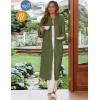 image:imageEkouaer Women Zipper Robe Fleece Long Sleeves Bathrobe Sleepwear Warm Soft Housecoat with Pockets Zip Up House DressesArmy Green