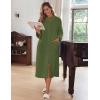 image:imageEkouaer Women Zipper Robe Fleece Long Sleeves Bathrobe Sleepwear Warm Soft Housecoat with Pockets Zip Up House DressesArmy Green